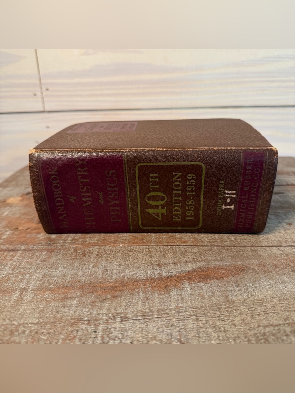 Vintage Handbook of Chemistry and Physics 40th Edition 1959 classroom Decor